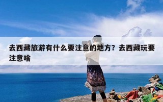 去西藏旅游有什么要注意的地方？去西藏玩要注意啥